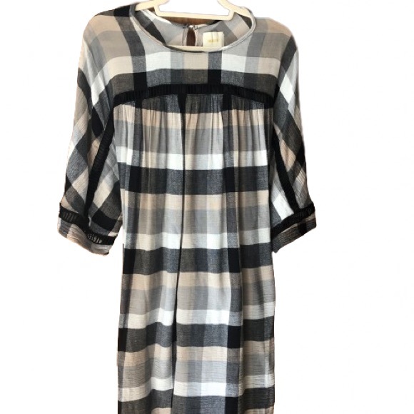 Anthropologie Maeve Plaid Kimono Tunic Dress Size S EUC - Picture 3 of 6